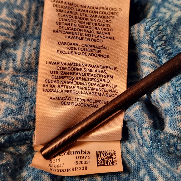 COLUMBIA 1/4 Zip Neck Fleece Blue Long Sleeve Jumper Sweater Women Size Large - Picture 9 of 10